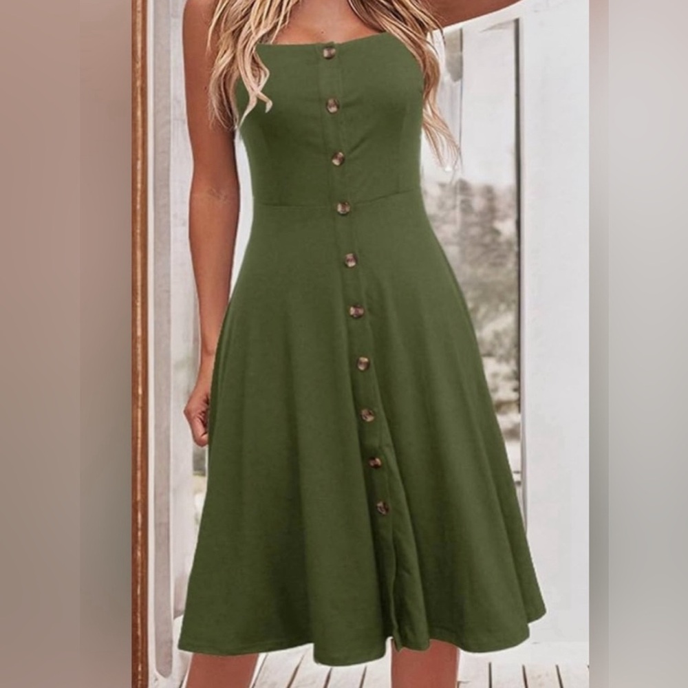 Olive Green Midi Dress